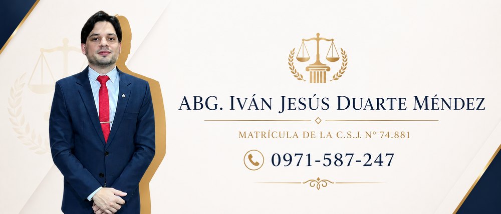 Abg. Iván Jesús Duarte Méndez · Matrícula de la C.S.J. N° 74.881 · 0971-587-247